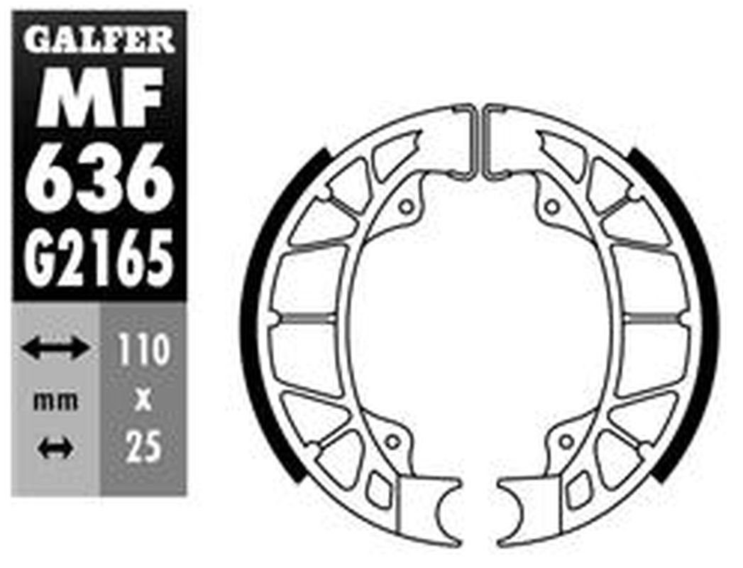 Szczęki hamulcowe tył Hexagon 125/150, Skipper 125/150, Piaggio Vespa ET2/ET4, Primavera/Sprint 125, Zip 50, Zip 100 Galfer | MF636G2165