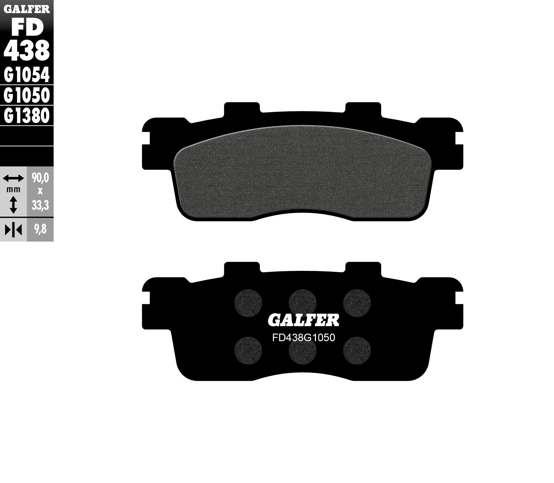 Klocki hamulcowe KH498 PÓŁMETALICZNE Skuter Galfer | FD438G1050