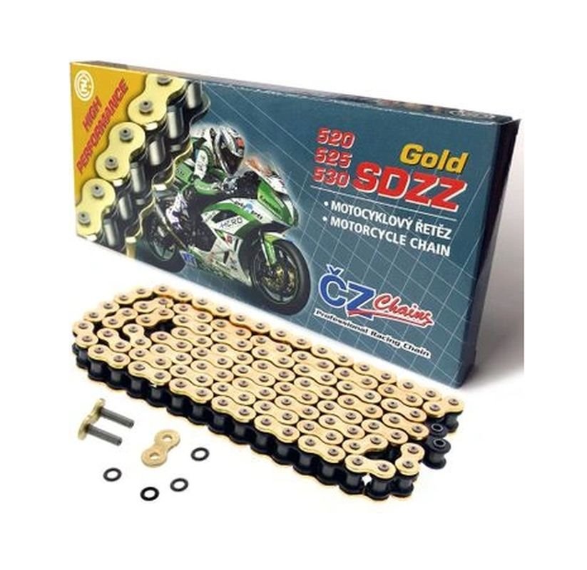 Łańcuch napędowy 520 SDZZ 114 ogniw ACTIVE RING Złoty do 900 CCM 41,5 KN CZ | CZ520SDZZ114GL