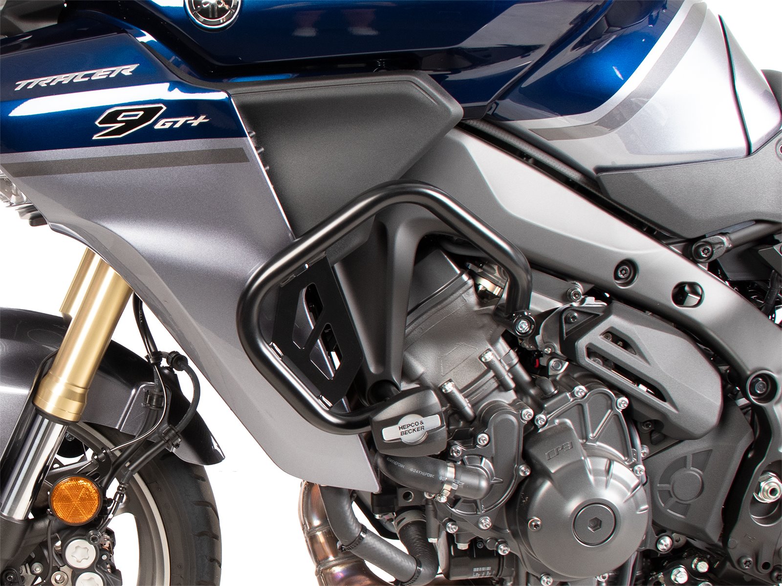 Gmole silnika Yamaha Tracer 9 GT / GT+ / Y-AMT czarne z podkładkami ochronnymi 2025-2025 Hepco & Becker | 5014585 00 01