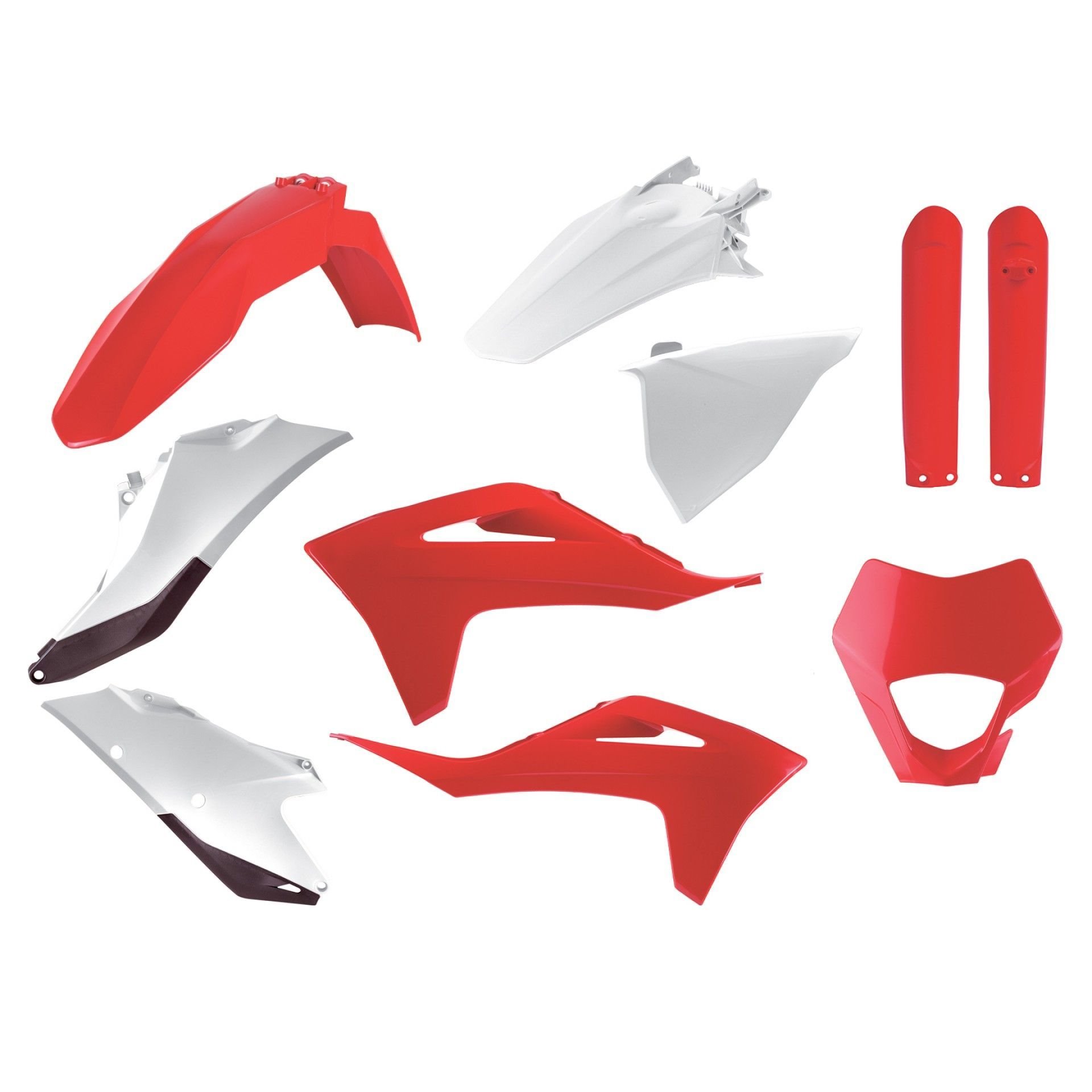 Komplet plastików GAS GAS EC 250/300 TPI, EC-F 250/350 czerwono biały OEM Polisport | 91026