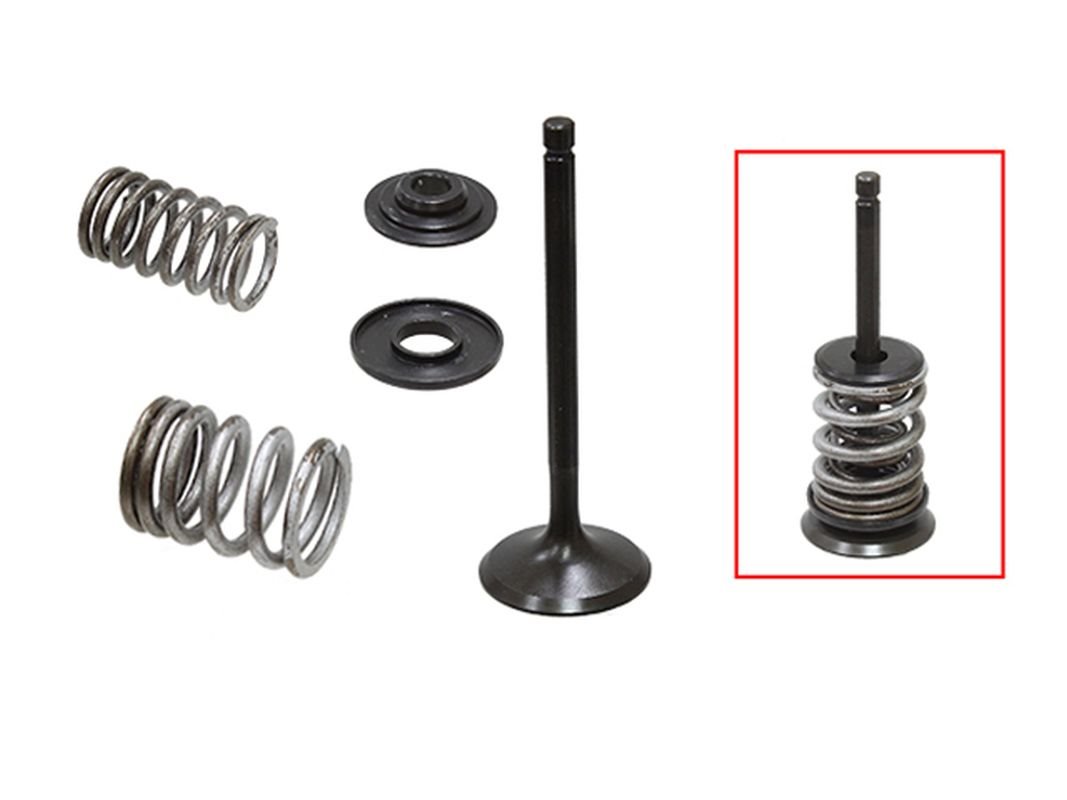 Zawór ssący (kompletny zawór ze sprężynami i podkładkami) stalowy Yamaha TW 200, TT-R 225/230 (MX-09518I) (34X6X93.8mm) Psychic | XU-09518IK