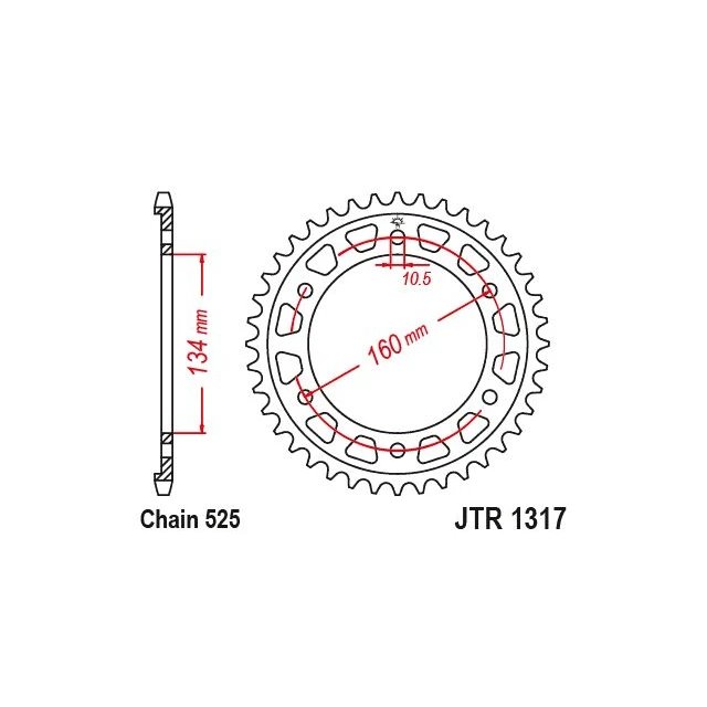 Zębatka tylna 40 Honda CBR 1000RR, CBR 1000SP (łańc. 525) JT | JTR1317.40