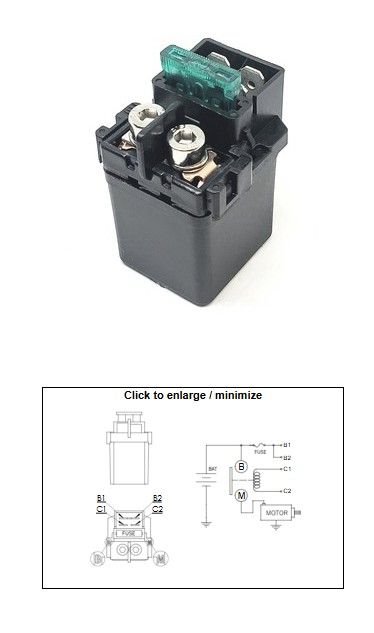 Przekaźnik rozrusznika Kawasaki KVF 650 Brute Force/Prairie, KFX 700, KVF 700 Prairie (12V/150A) DZE | 10436-01