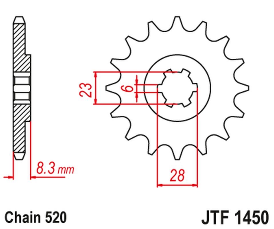 Zębatka przednia Suzuki LT 500, RM 465, RM 500 14 ŁAŃC. 520 | JTF1450.14