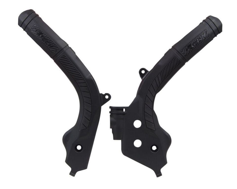 Osłony ramy Bi-Material Super Grip KTM SX 125/150/250, EXC/EXCF 250/350/450, SXF 250/350/450 czarne RACETECH | PRTKTMNR001
