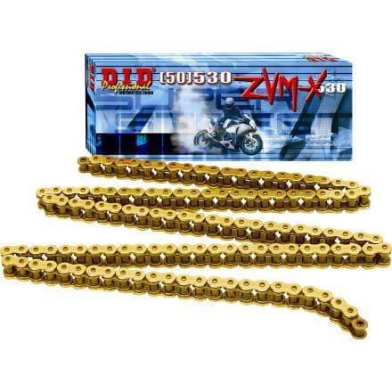 Łańcuch napędowy 530 ZVMX G&G Złoty 106 X-RING otwarty z zakuwką DID | 530ZVMXGG-106