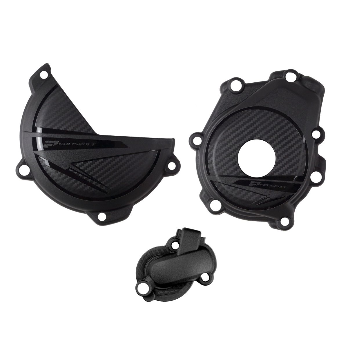 Zestaw osłon pokrywy alternatora, sprzęgła i pompy wody KTM SX-F 450, XC-F 450, SMR450, Husqvarna FC/FS 450 czarny Polisport | 91372