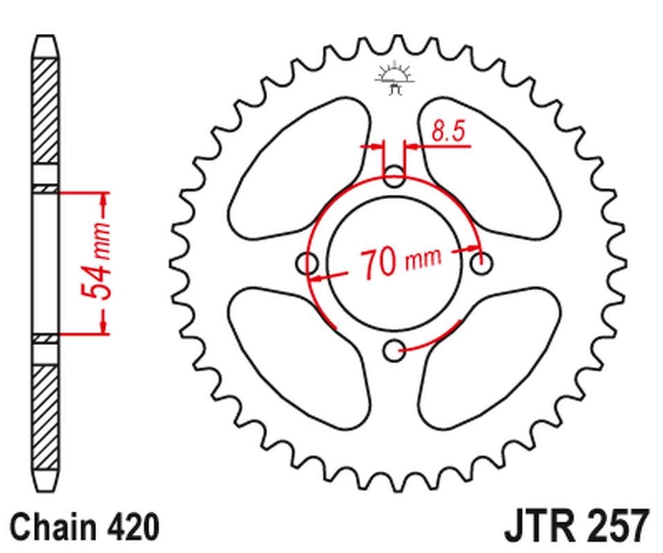 Zębatka tylna Honda C 50/70 (41, ŁAŃC. 420) JT | JTR257.41
