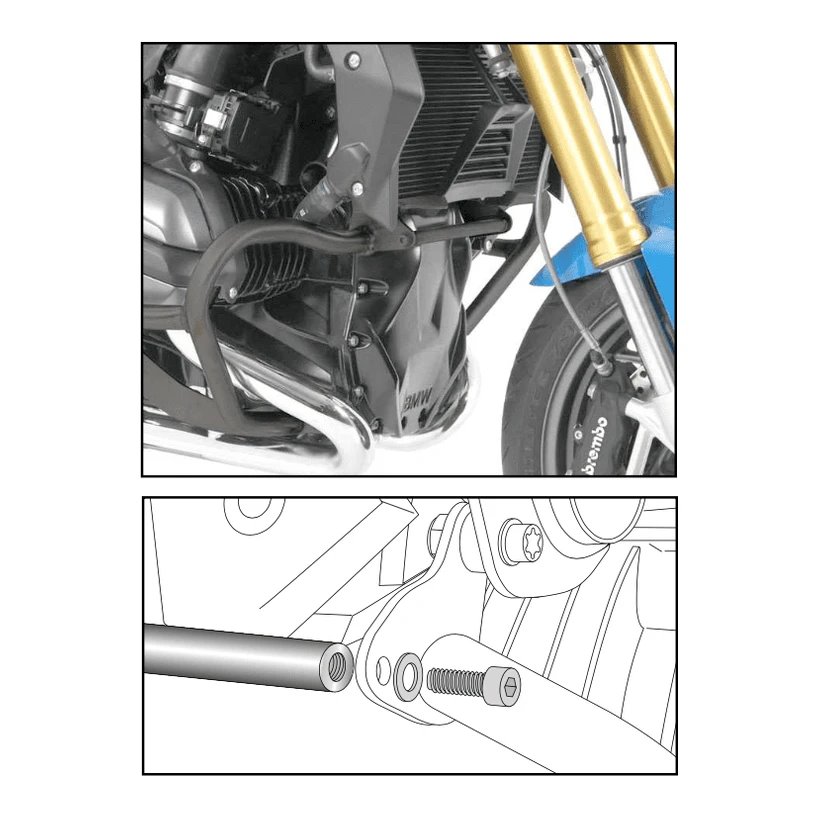 Wspornik usztywniający osłony silnika BMW R 1200 GS LC 2013-2018 Hepco Becker | 4222668 00 05