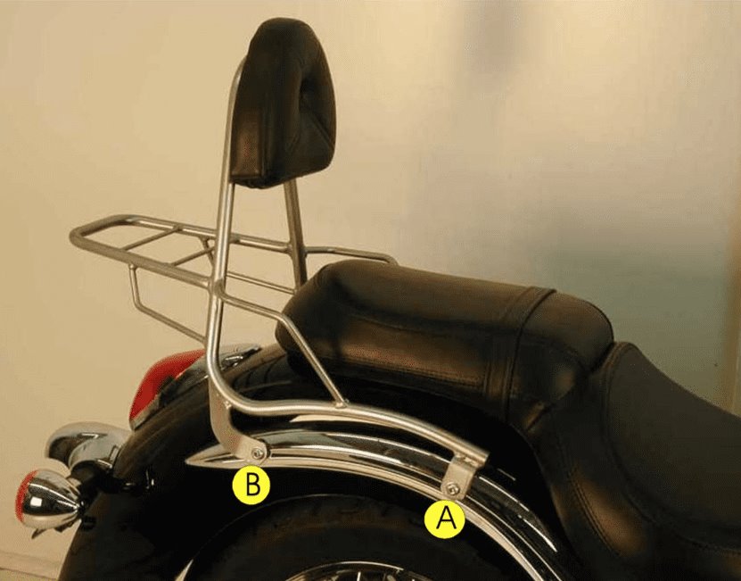Sissybar z bagażnikiem Kawasaki VN 900 Classic / 900 Custom / Vulcan Hepco Becker | 611217 00 01