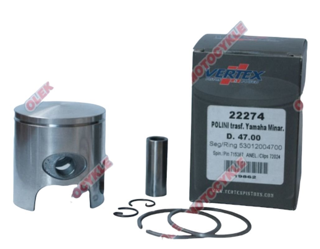 Tłok Polini, Minarelli, Yamaha 47,95mm sworzeń 10mm Vertex | 22274100