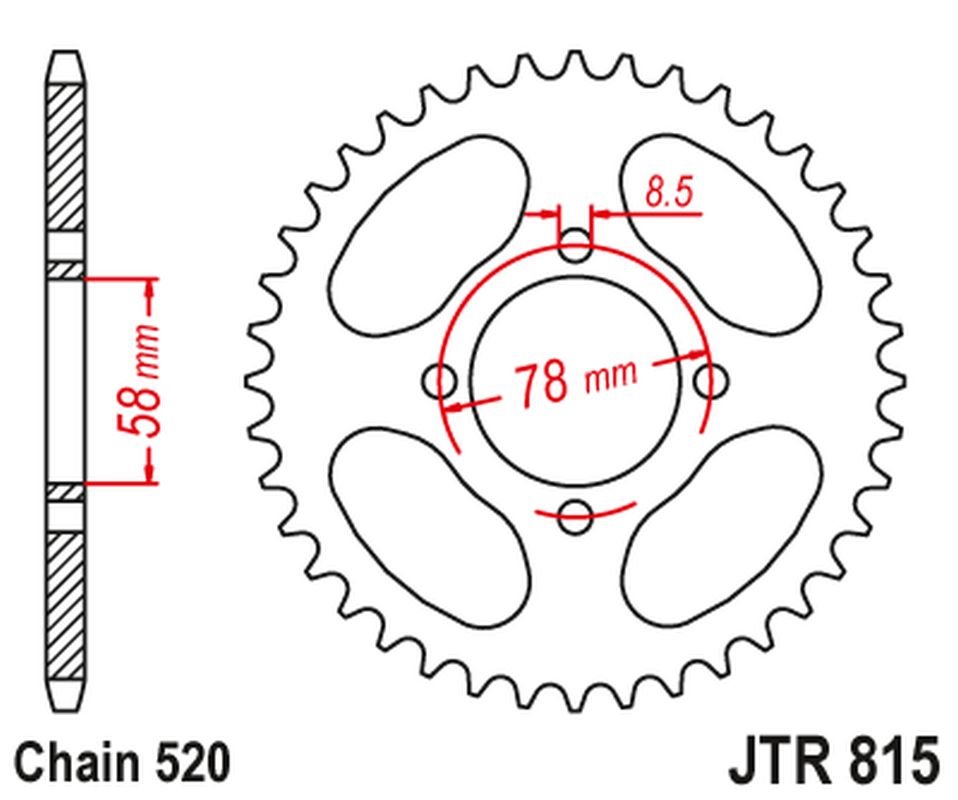 Zębatka tylna Suzuki GT/SB 200 (35, ŁAŃC. 520) JT | JTR815.35