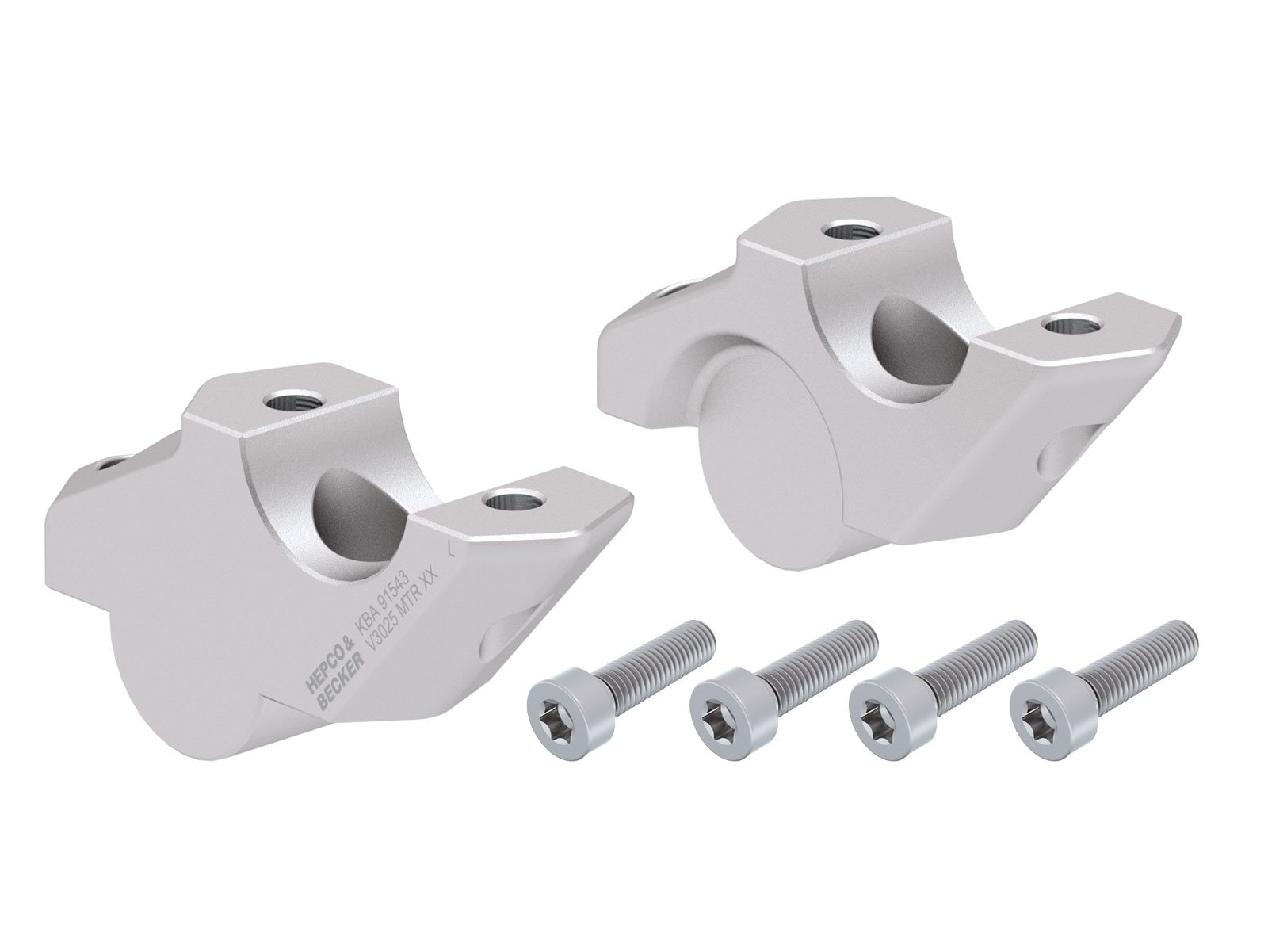 Podwyższenie kierownicy z przesunięciem 30 mm w górę, 25 mm w tył srebrne BMW F 850 GS 2018 - 2023 Hepco & Becker | 42456513 00 09