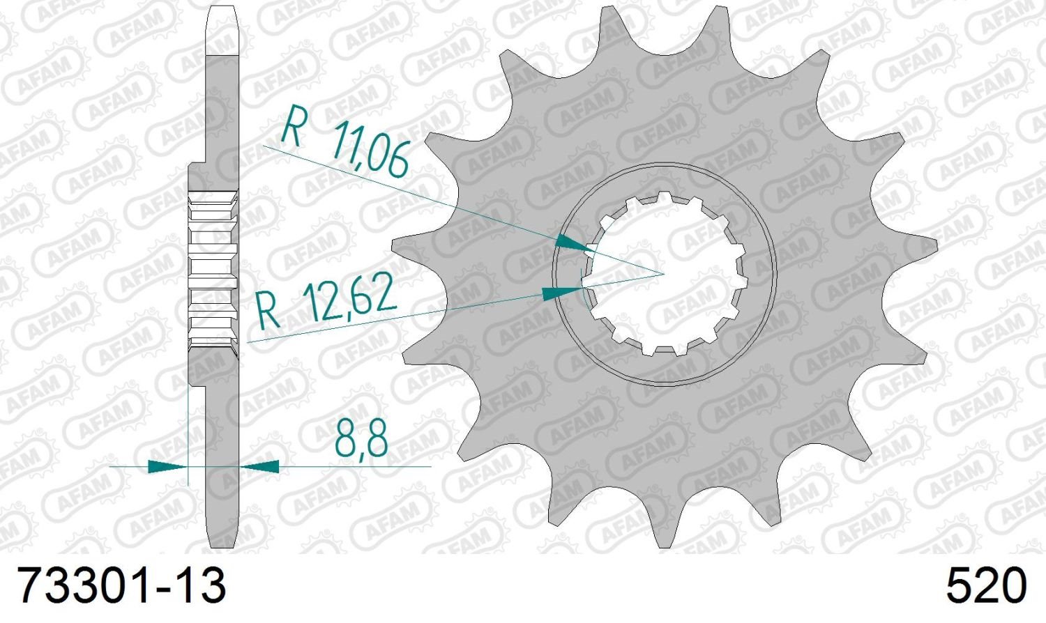 Zębatka przednia 13 KTM SX/EXC ŁAŃC. 520 AFAM | 73301-13