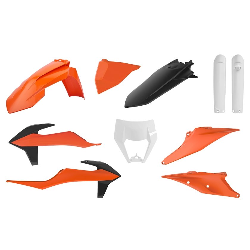 Komplet plastikow (FULL KIT) KTM EXC/EXC-F TPI Kolor OEM Pomarańczowy Czarny Polisport | 91015