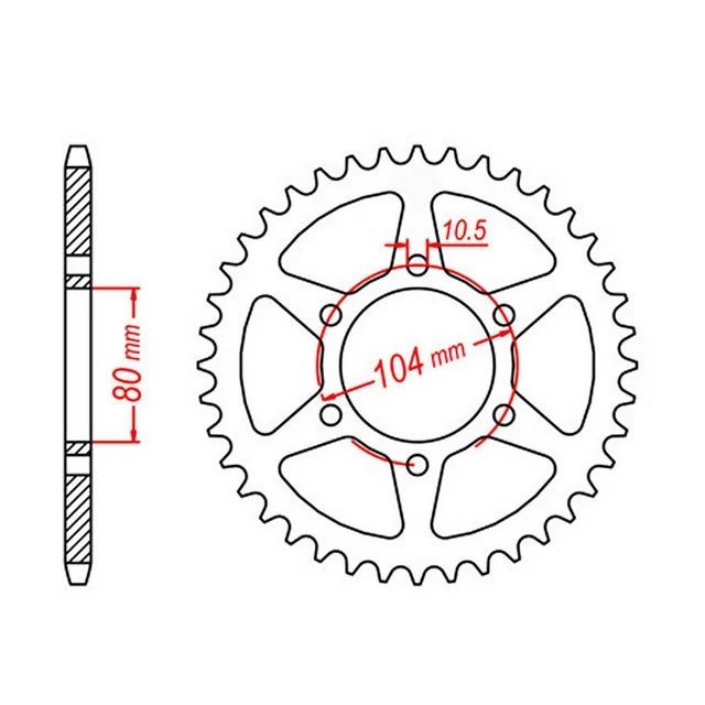 Zębatka tylna Kawasaki ZX6R, Z 750 43 zęby, łańc. 520 Mtx Parts | 11-163-43