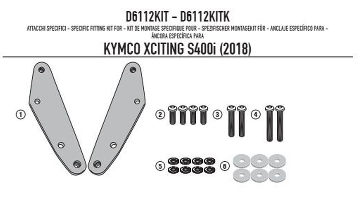 Mocowanie szyby Kymco X-Citing S 400i Kappa | D6112KITK