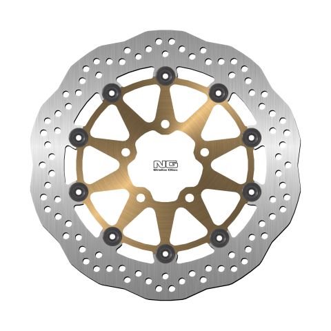 Tarcza hamulcowa przód Suzuki GSXR 600/750/1000/VL800 (300x69x5mm) (5x10,5mm) Wave pływająca (środek złoty) NG | NG790X/GLD