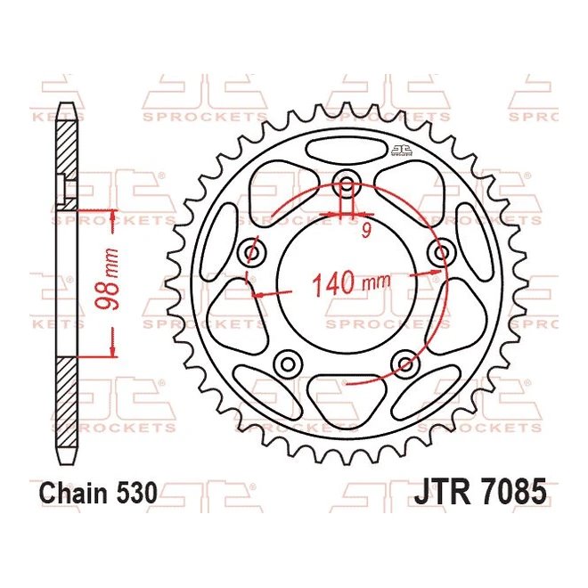 Zębatka tylna Harley Davidson RA 1250 Pan America/S/ST 48 zębów (łańc. 530) JT | JTR7085.48ZBK