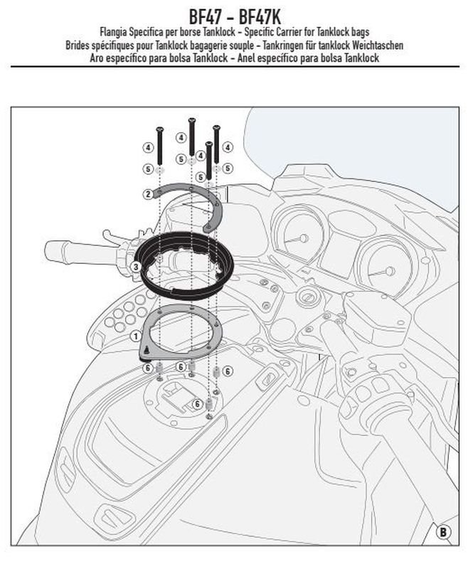 Mocowanie adapter tanklock Kappa BMW R 1200RT 2005-2013 | BF47K
