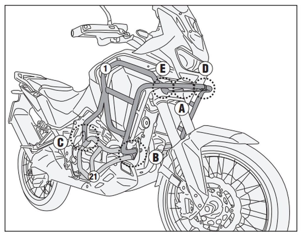 Gmole osłony silnika górne Honda CRF 1100 L AFRICA TWIN ADVENTURE SPORTS Kappa | KNH1205