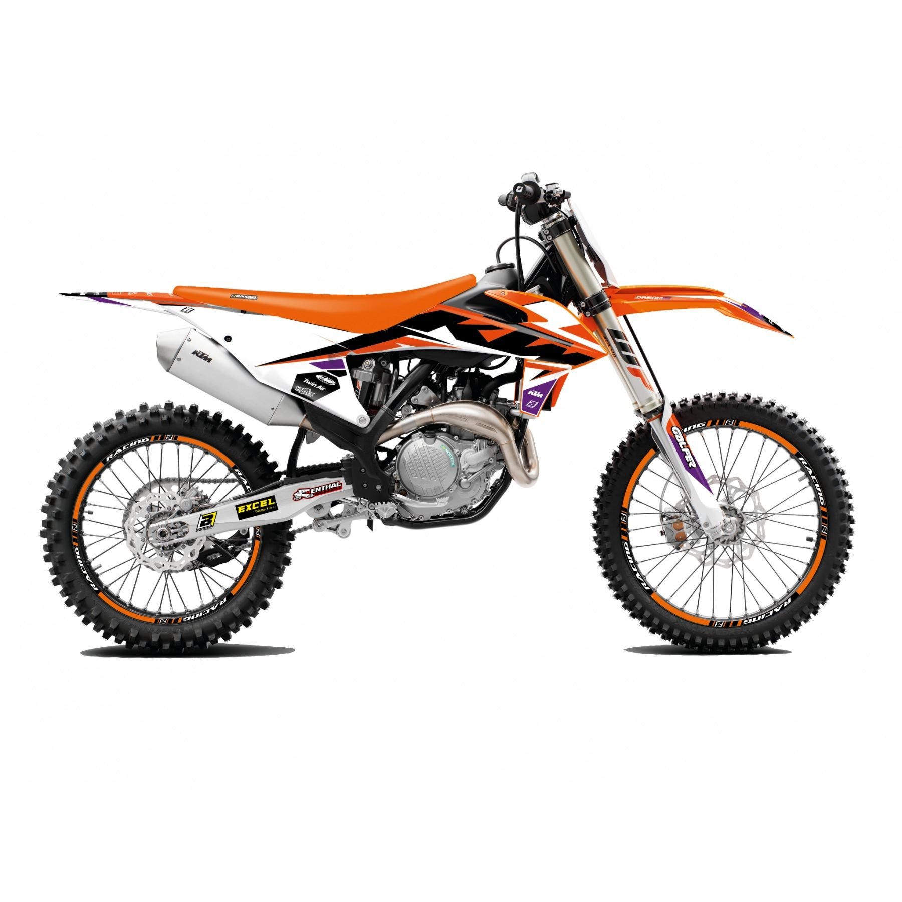 Naklejki KTM SX/SX-F, EXC/EXC-F DREAM 5 CHROME EFX Blackbird | E2547ABCRO