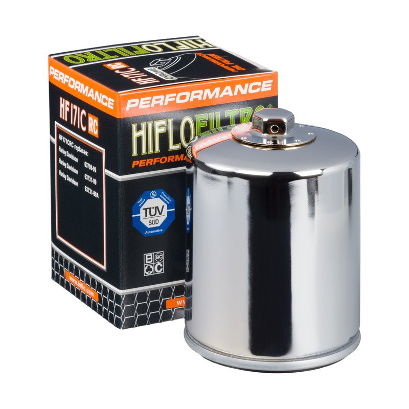 Filtr oleju HF171 Harley-Davidson / Buell Nakrętka 17mm Racing Chromowany HifloFiltro | HF171CRC