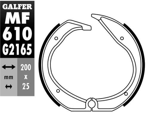 Szczęki hamulcowe tył BMW R 100GS/PD, R 100RS, R 45/65, R 65LS, R 65R, R 80GS, R 80GS/PD, R 80RT/ST Galfer | MF610G2165