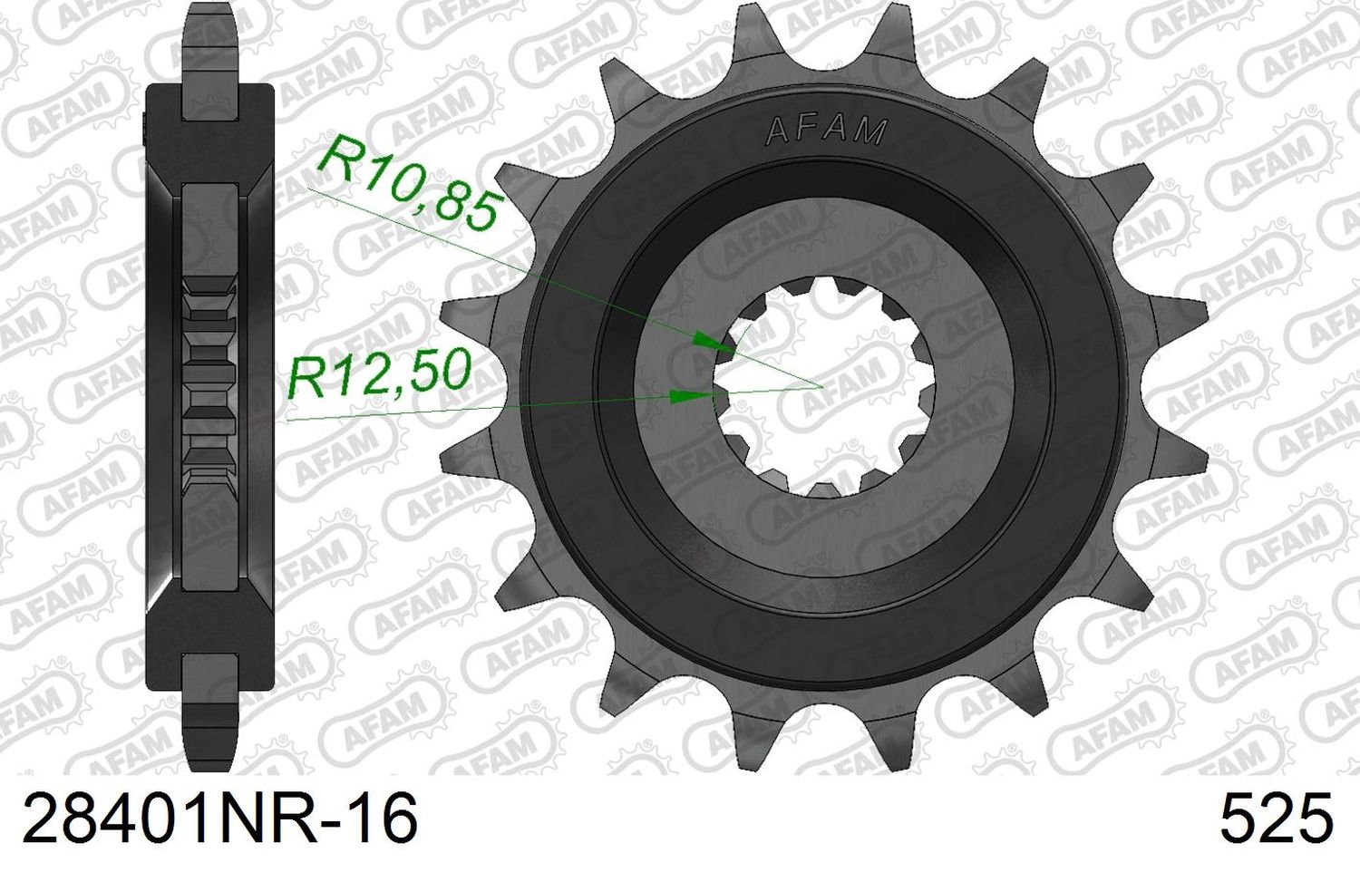 Zębatka przednia 16 Z GUMĄ Suzuki GSR 600/GSXR 600 ŁAŃC. 525 AFAM | 28401NR-16