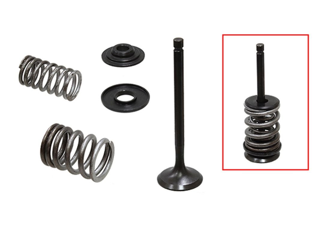 Zawór wydechowy (kompletny zawór ze sprężynami i podkładkami) stalowy Yamaha TW 200, TT-R 225/230 (MX-09518E XU-09518E-2) (28.5X6X92.5mm) Psychic | XU-09518EK