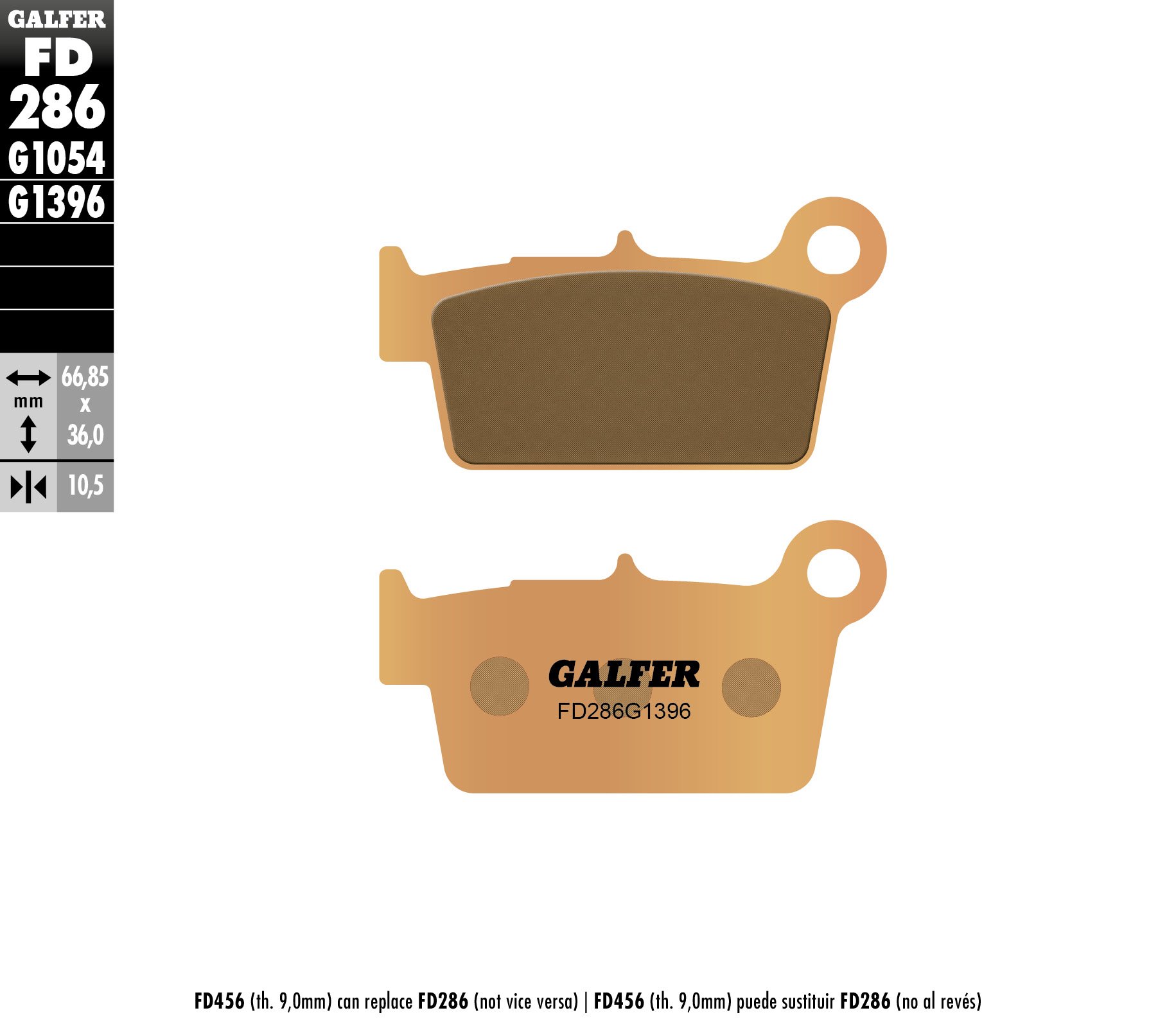 Klocki hamulcowe KH367 Spiek metaliczny Złote OFF ROAD Galfer | FD286G1396