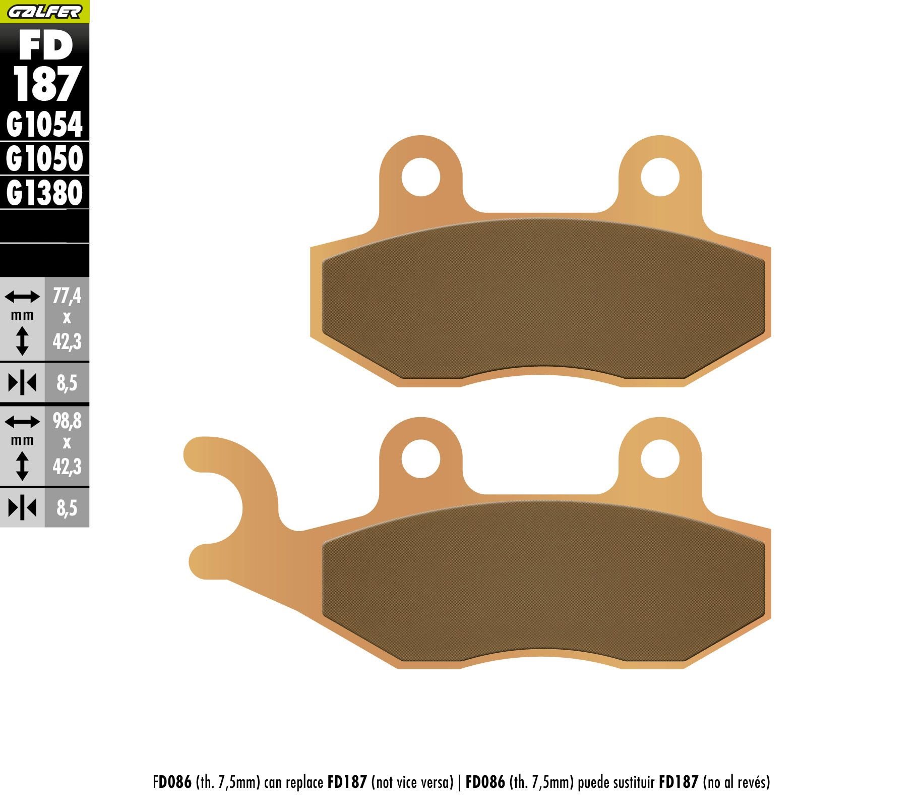 Klocki hamulcowe KH228 spiek metaliczny Galfer | FD187G1380