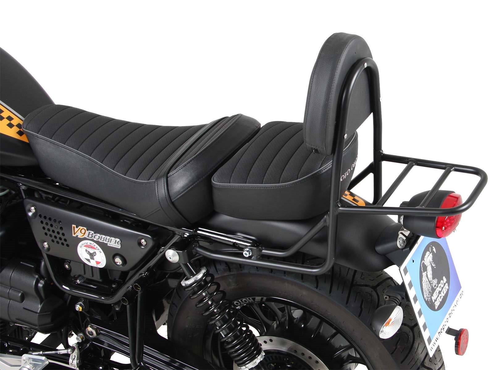 Sissy bar ze stelażem kufra centralnego Moto Guzzi V9 Bobber / Special E 2021 - 2025 Hepco & Becker | 611559 00 01