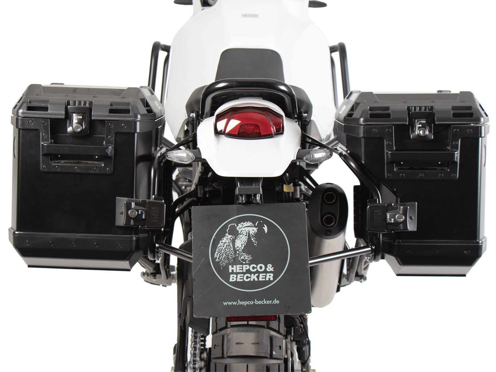 Stelaż Cutout + kufry boczne Xplorer Ducati DesertX 2022-2026 Hepco Becker | 6517638 00 01-01-40
