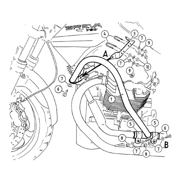 Gmole silnika Moto Guzzi Breva V 750 ie 2003 - 2013 Hepco Becker | 501505 00 01