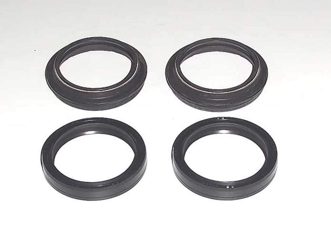 Uszczelniacze przedniego zawieszenia olejowe i pyłowe komplet Suzuki DRZ400/RM125/RM250, Kawasaki VN2000 49x60x11 | FSD-034