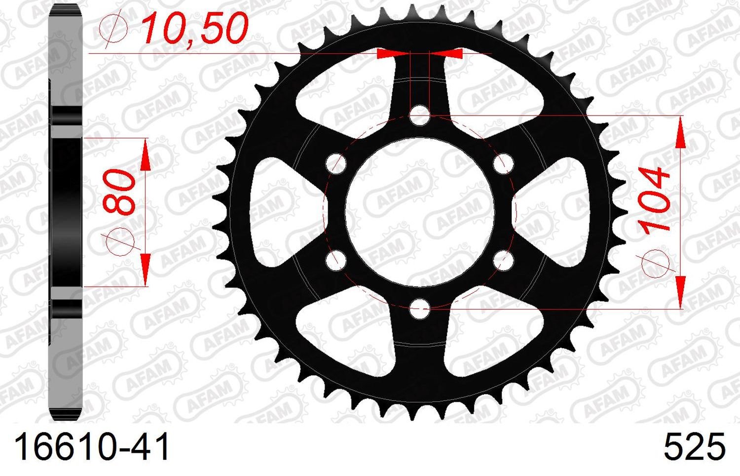 Zębatka tylna 41 Kawasaki ZX 9R, ZX 10, Z1000 SX ŁAŃC. 525 AFAM | 16610-41
