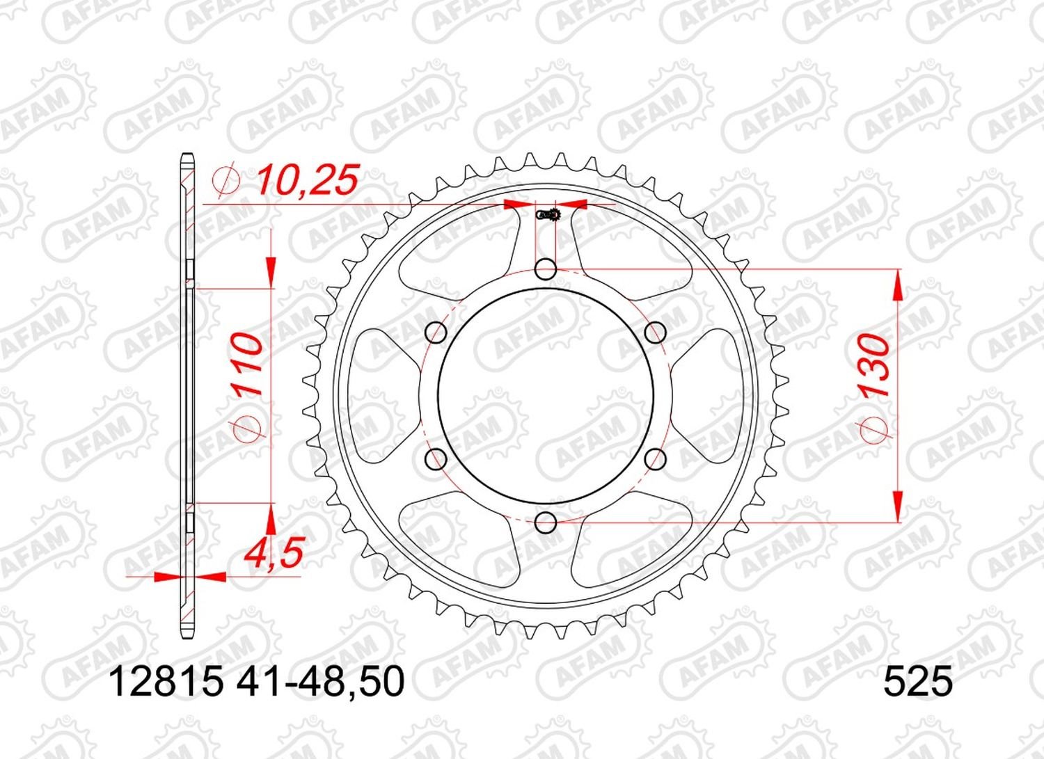 Zębatka tylna Suzuki GSX 1000S, GSX 950S 44 zębów (Łańcuch 525) AFAM | 12815-44
