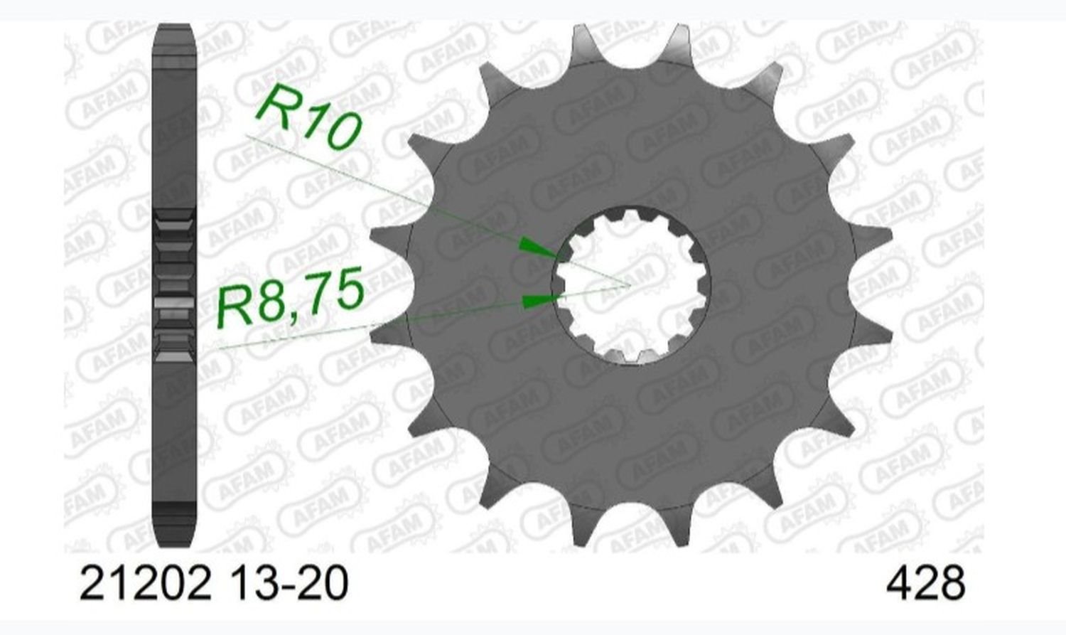 Zębatka przednia Yamaha DT 125R (+1) 17 zębów (Łańcuch 428) AFAM | 21202-17