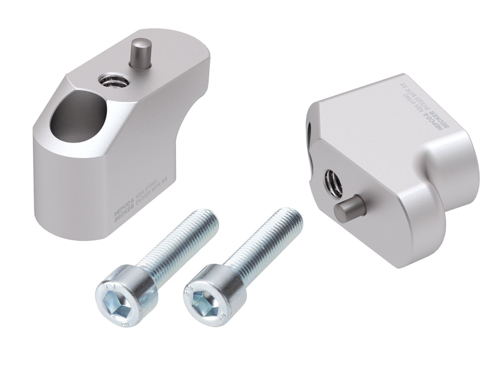 Podwyższenie kierownicy z przesunięciem 30 mm w górę, 25 mm w tył srebrne Triumph Tiger 850 Sport 2021-2026 Hepco & Becker | 42457613 00 09