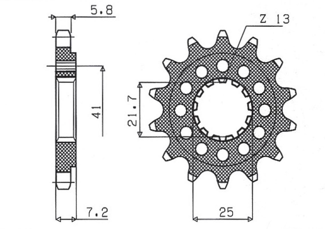Zębatka przednia Kawasaki ZX-7R/RR, ZX-10R, Suzuki GSXR 750, SV 1000S ŁAŃC. 520 Sunstar | SUN39616