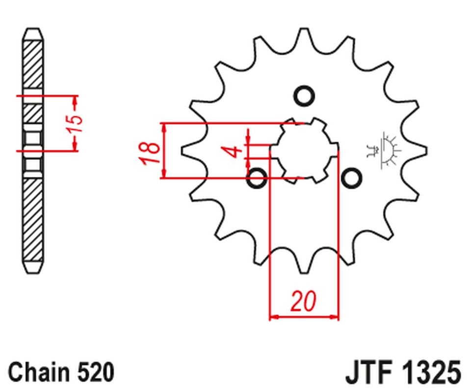 Zębatka przednia Honda ATC 185/200 11 ŁAŃC. 520 | JTF1325.11