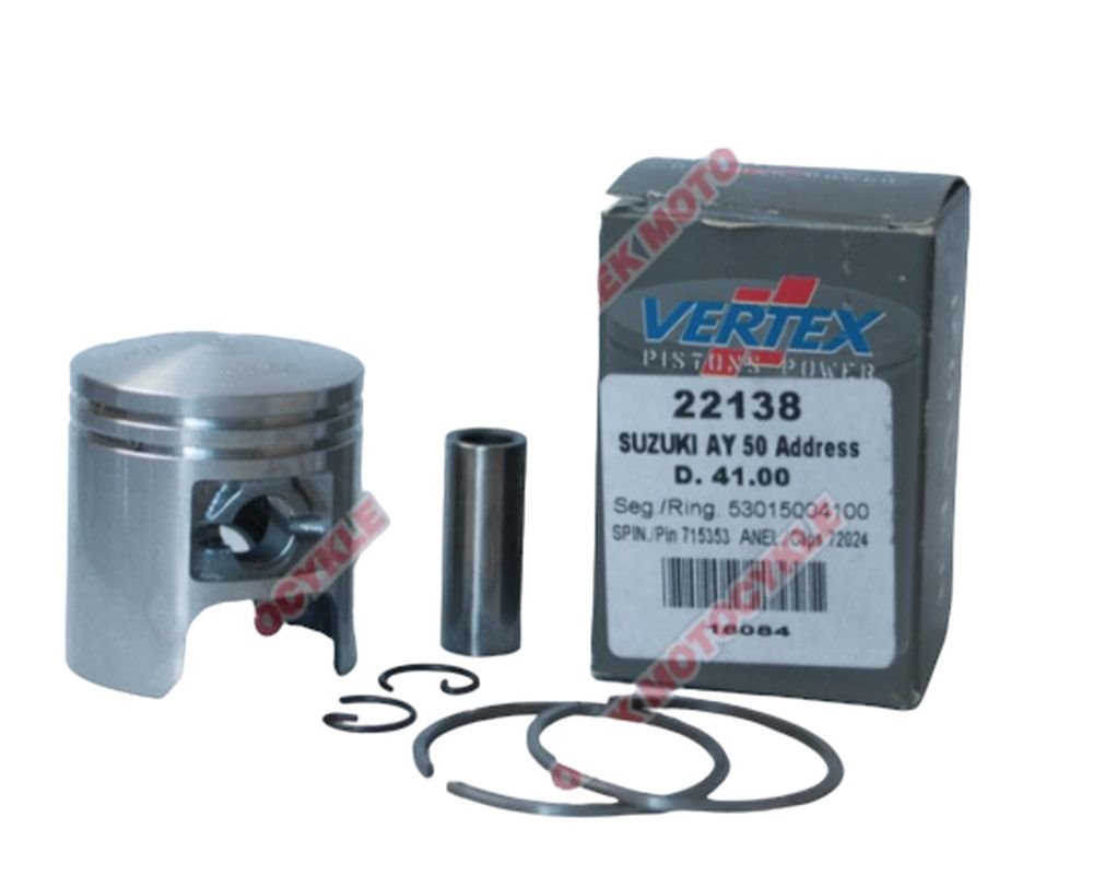 Tłok Suzuki Morini, Derbi skutery 50 ccm (42,25mm +1,25mm) sworzeń 10mm Vertex | 22138125