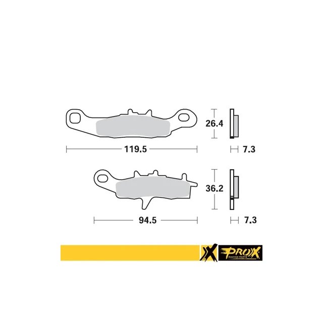 Klocki hamulcowe KH258/KH349 Kawasaki KX 80/85/100, Suzuki RM 85 Przód, Kawasaki KFX 450R, KVF 650 BRUTE FORCE Przód Prawy ProX | 37.106202