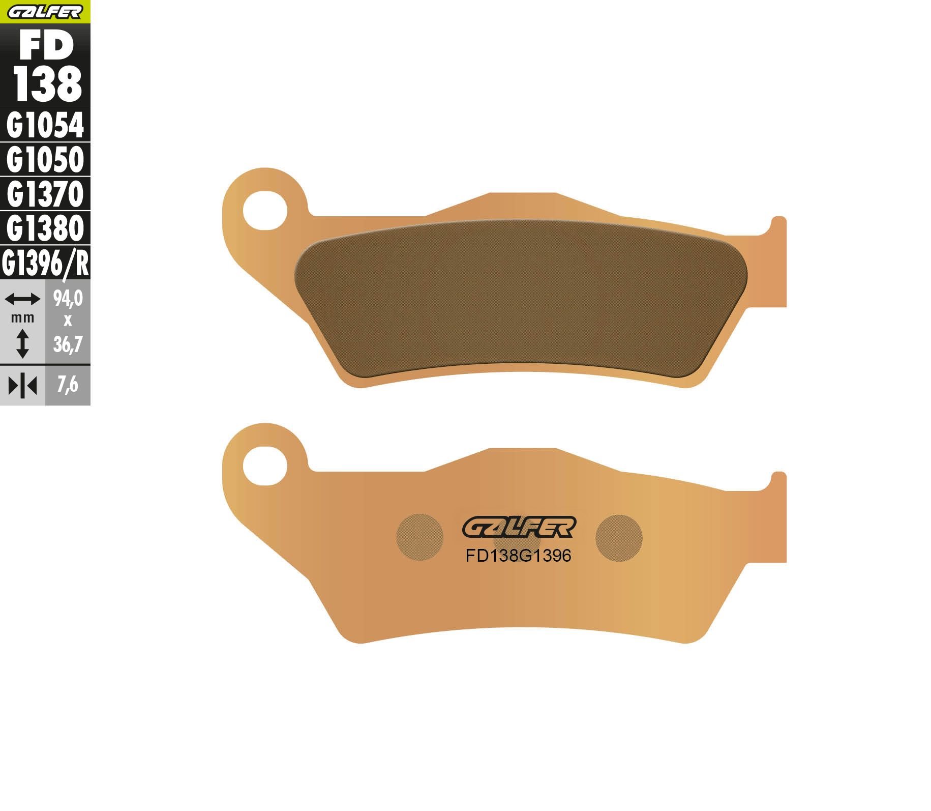 Klocki hamulcowe KH181 Spiek metaliczny (złote) Off Road KTM SX/EXC (BREMBO) Galfer | FD138G1396
