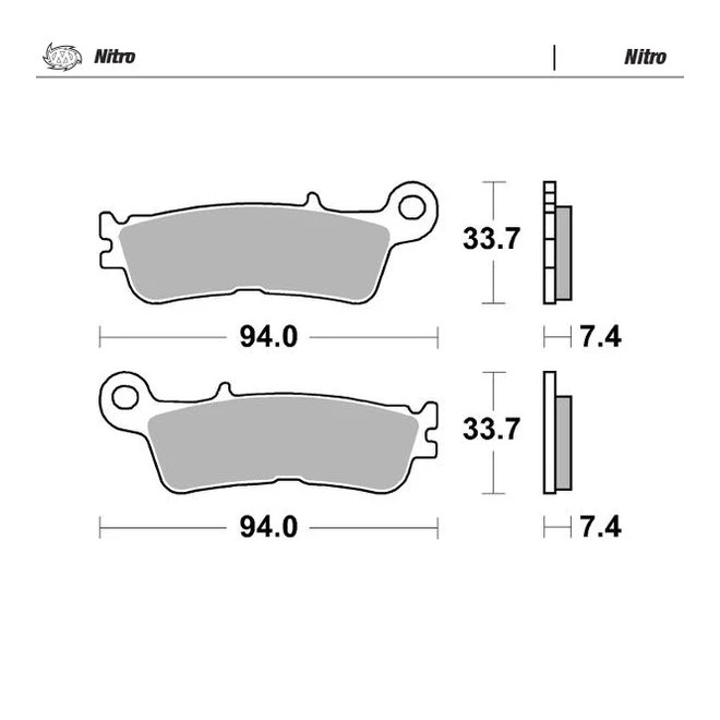 Klocki hamulcowe Sinter Metal Enduro 21 (Nitro) Fantic XX 125, XEF/XXF 250/450, XEX 250; Yamaha YZ 250, WR/YZ 250F/450F, YZ 450FX (przód) MOTO-MASTER | M099821