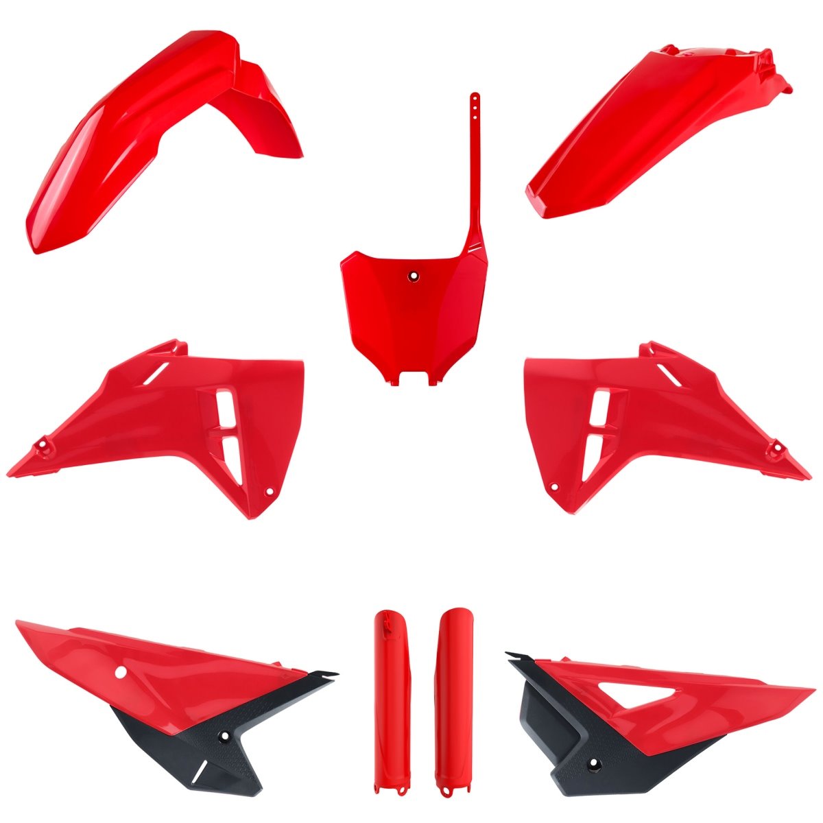 Komplet plastików Honda CRF 250R, CRF 250RX, CRF 450R, CRF 450RX czerwony OEM Polisport | 91598