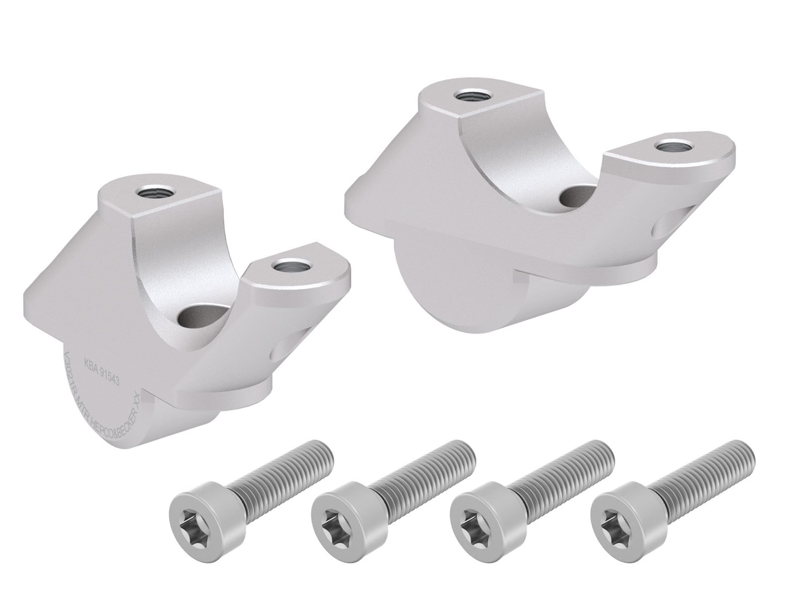 Podwyższenie kierownicy z przesunięciem 30 mm w górę, 21 mm w tył srebrne BMW R 1250 RS 2019-2025 (tylko do kierownic rurowych) | 42456522 00 09