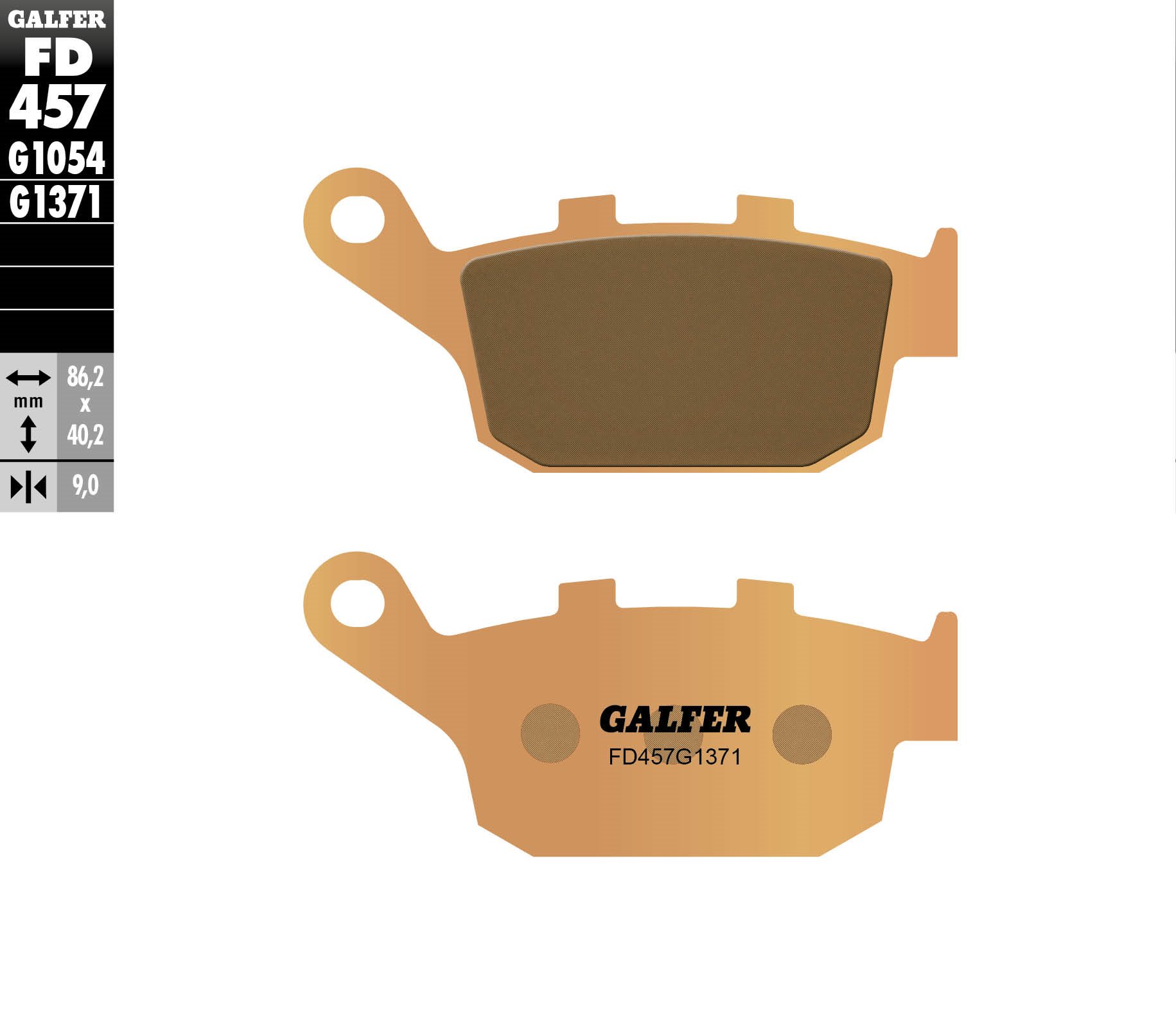Klocki hamulcowe KH496 spiek metaliczny (złote) Honda Street Galfer | FD457G1371